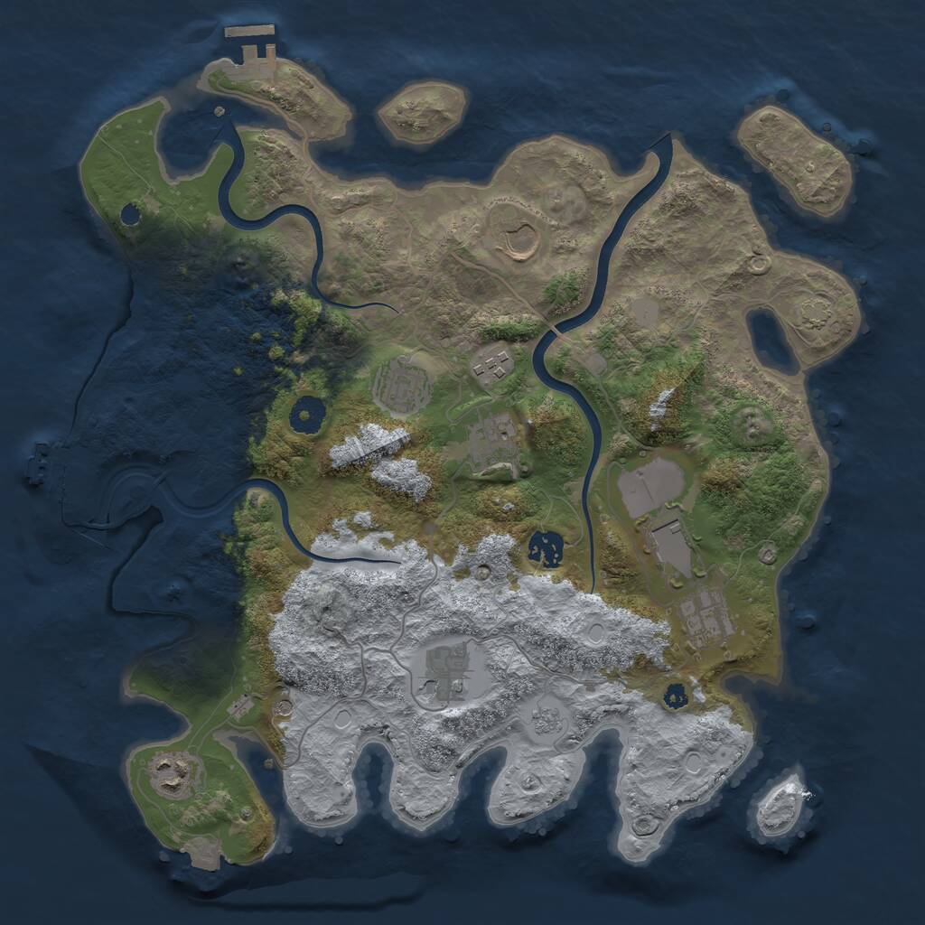 Rust Map: Procedural Map, Size: 3750, Seed: 16072026, 15 Monuments