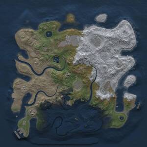 Thumbnail Rust Map: Procedural Map, Size: 3500, Seed: 1109529650, 15 Monuments