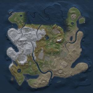Thumbnail Rust Map: Procedural Map, Size: 3500, Seed: 1874566727, 14 Monuments