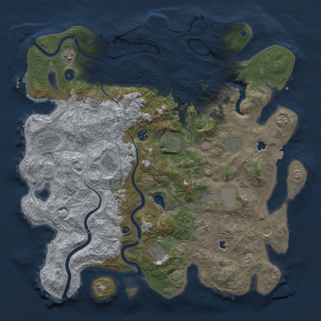 Rust Map: Procedural Map, Size: 4500, Seed: 1512692772, 17 Monuments