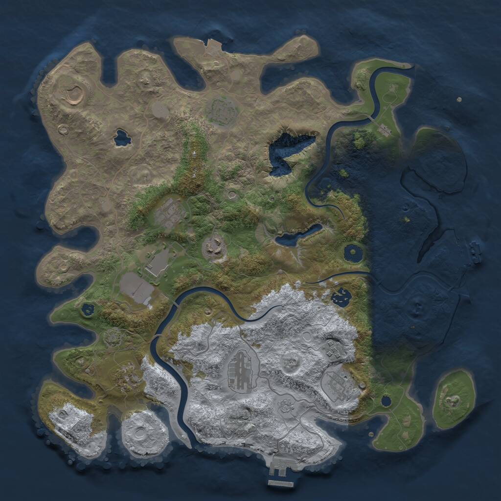 Rust Map: Procedural Map, Size: 4000, Seed: 1917267532, 16 Monuments