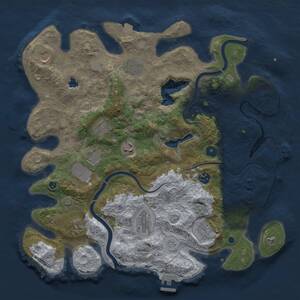 Thumbnail Rust Map: Procedural Map, Size: 4000, Seed: 1917267532, 16 Monuments