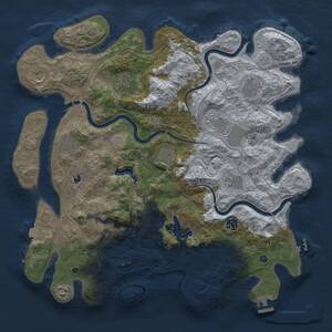 Thumbnail Rust Map: Procedural Map, Size: 4250, Seed: 651441009, 17 Monuments