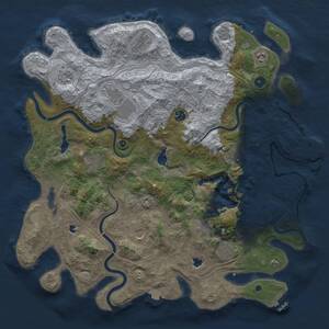 Thumbnail Rust Map: Procedural Map, Size: 4500, Seed: 1452945900, 17 Monuments