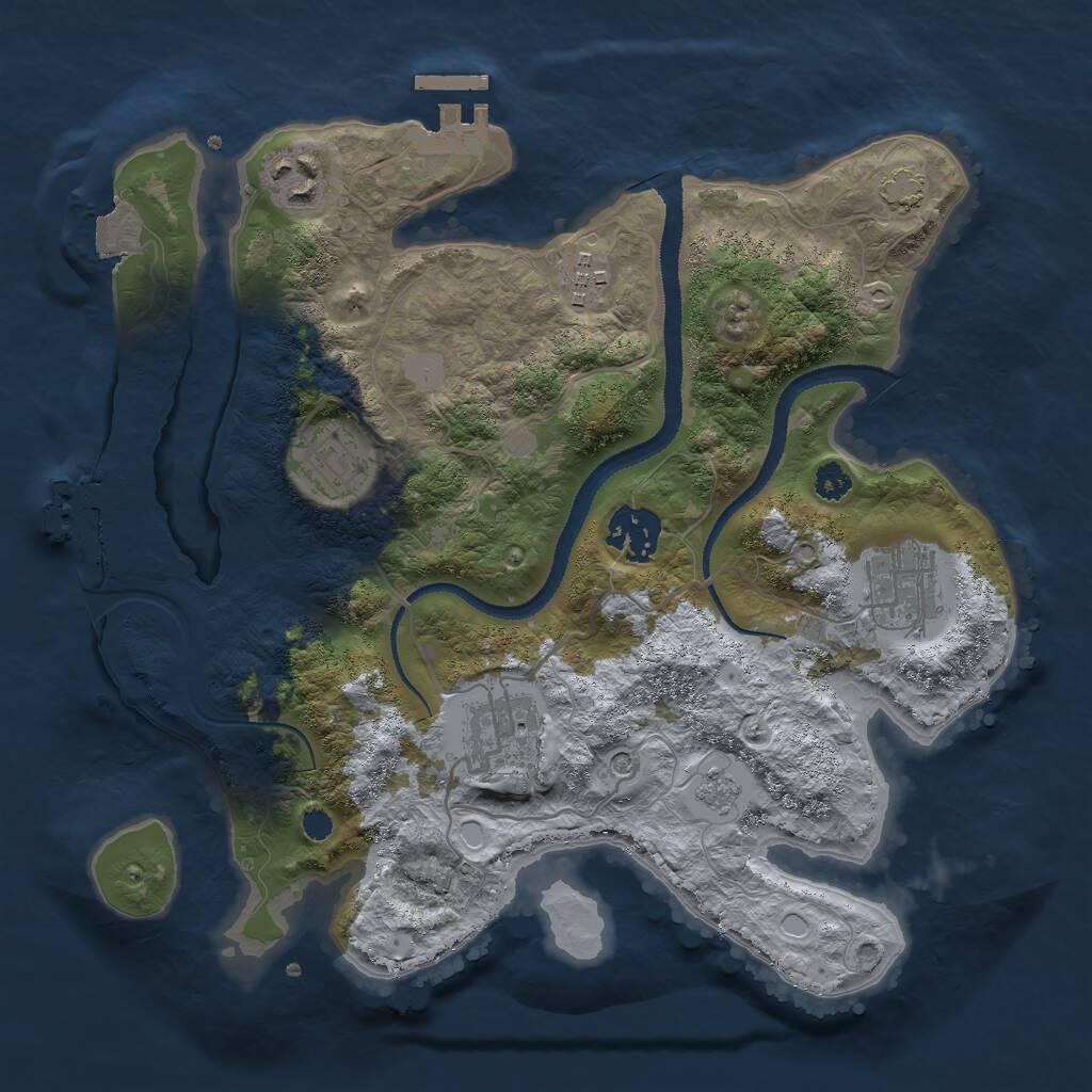 Rust Map: Procedural Map, Size: 3000, Seed: 1527110260, 12 Monuments
