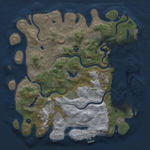 Thumbnail Rust Map: Procedural Map, Size: 4500, Seed: 1103766517, 15 Monuments