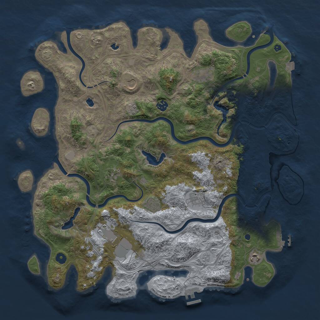 Rust Map: Procedural Map, Size: 4500, Seed: 1103766517, 15 Monuments