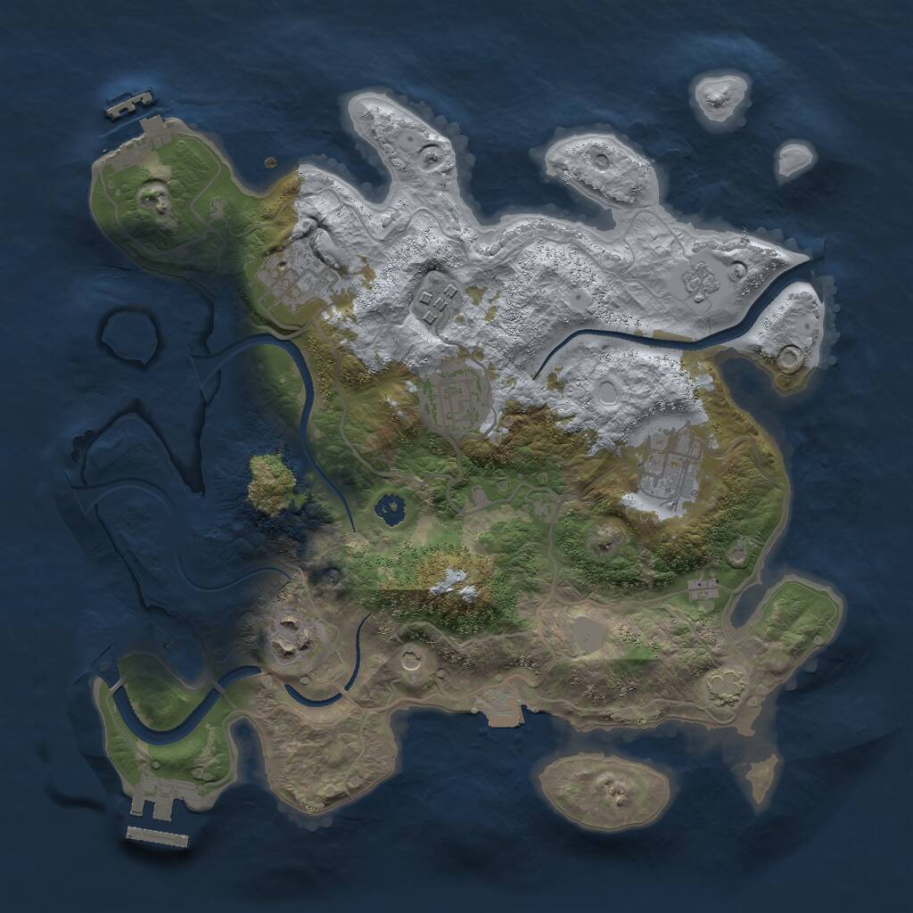 Rust Map: Procedural Map, Size: 3000, Seed: 38248258, 11 Monuments