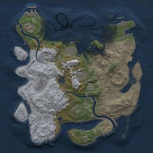Thumbnail Rust Map: Procedural Map, Size: 3500, Seed: 1203936673, 14 Monuments
