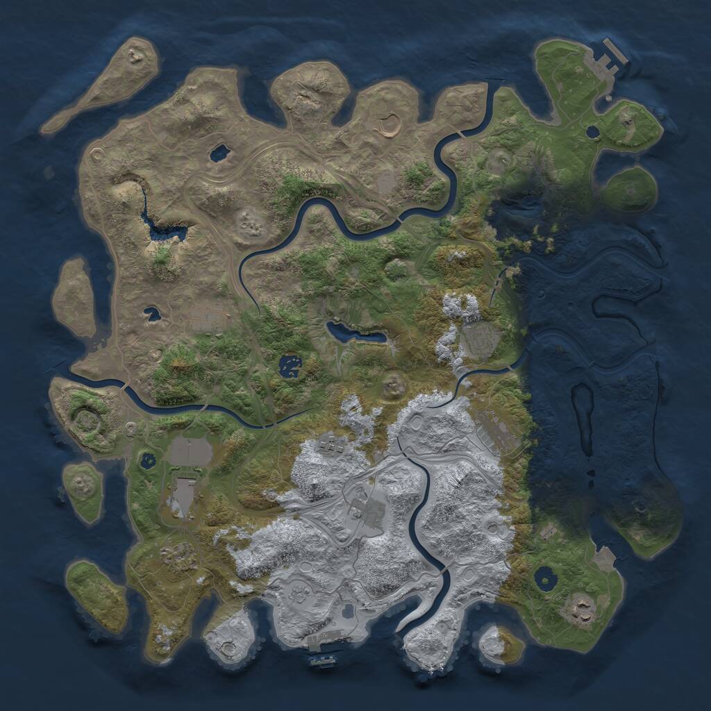 Rust Map: Procedural Map, Size: 4500, Seed: 1456130011, 16 Monuments
