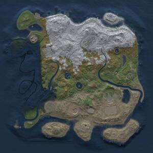 Thumbnail Rust Map: Procedural Map, Size: 3500, Seed: 2804377, 13 Monuments