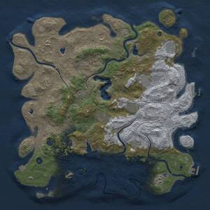 Thumbnail Rust Map: Procedural Map, Size: 4750, Seed: 53834336, 17 Monuments