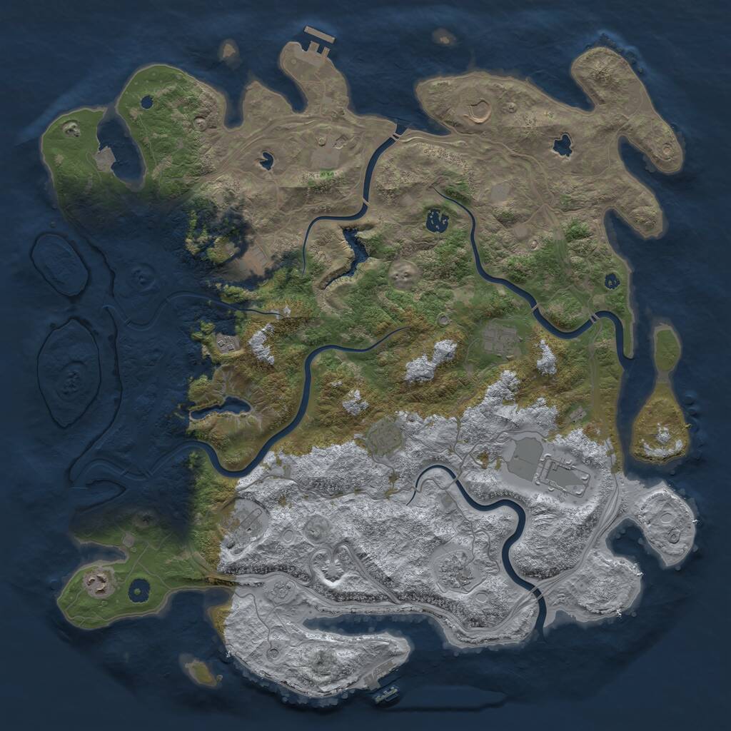 Rust Map: Procedural Map, Size: 4750, Seed: 1929842037, 17 Monuments