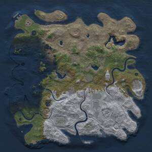 Thumbnail Rust Map: Procedural Map, Size: 4500, Seed: 1369346562, 17 Monuments