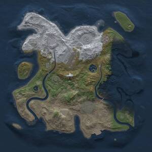 Thumbnail Rust Map: Procedural Map, Size: 3000, Seed: 305598493, 9 Monuments
