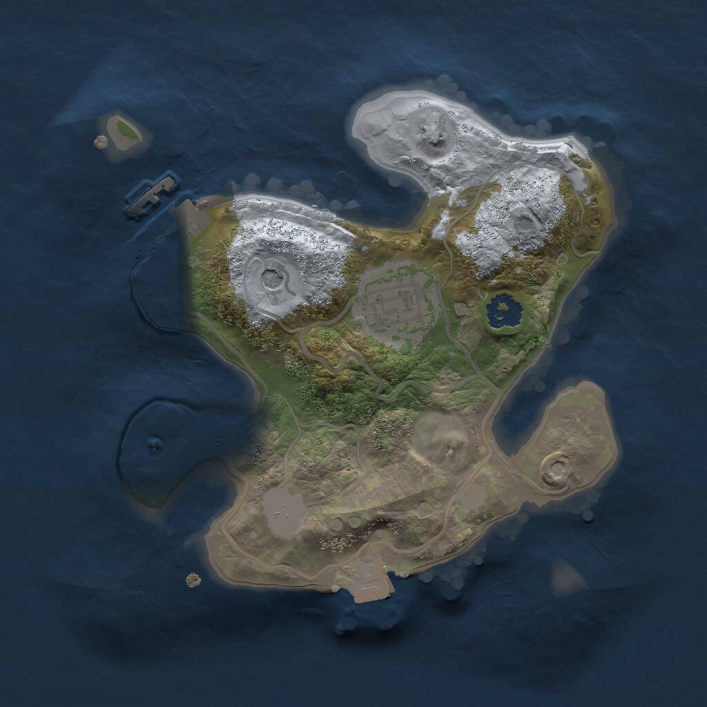 Rust Map: Procedural Map, Size: 2000, Seed: 117072, 4 Monuments