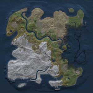 Thumbnail Rust Map: Procedural Map, Size: 3744, Seed: 981567608, 16 Monuments