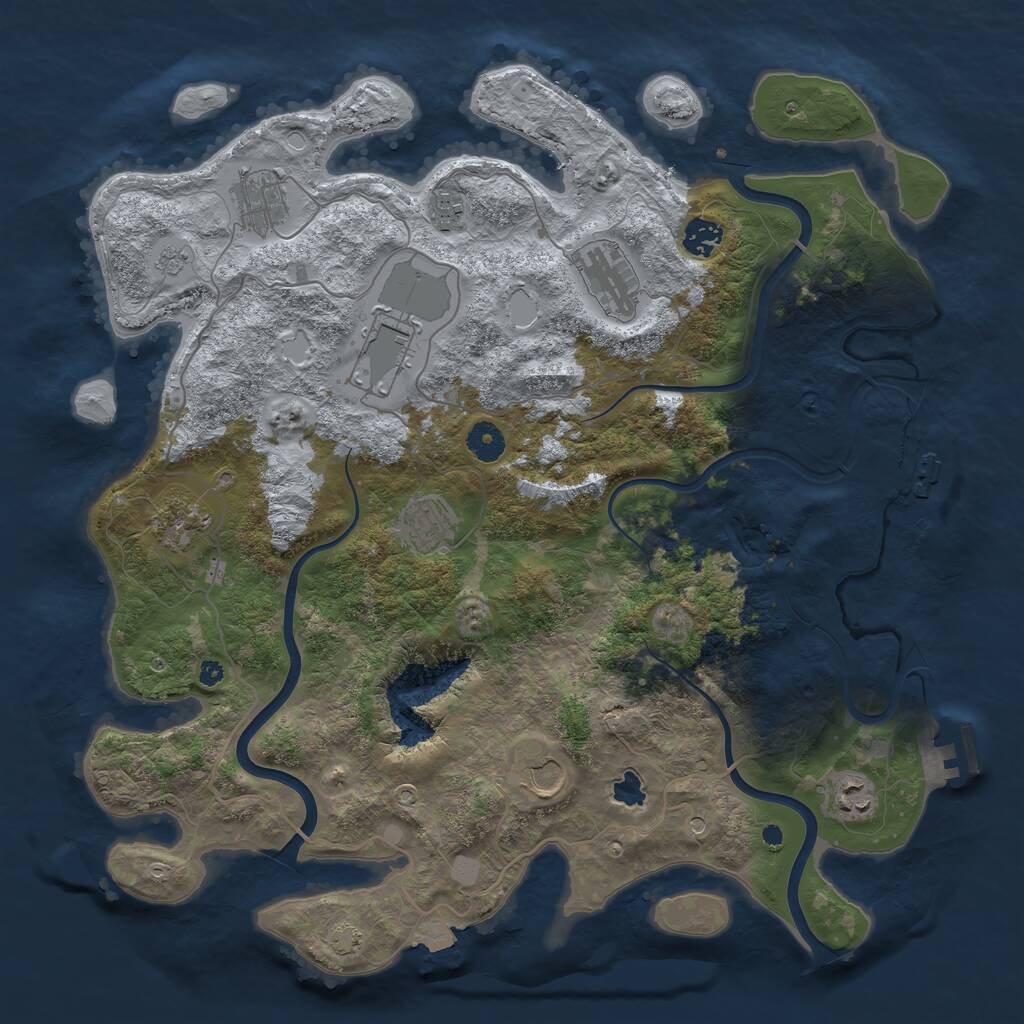 Rust Map: Procedural Map, Size: 4050, Seed: 692269646, 15 Monuments