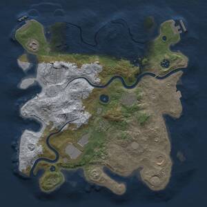 Thumbnail Rust Map: Procedural Map, Size: 3500, Seed: 1124650707, 14 Monuments