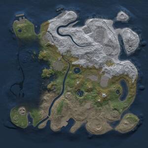 Thumbnail Rust Map: Procedural Map, Size: 3500, Seed: 1179254416, 14 Monuments
