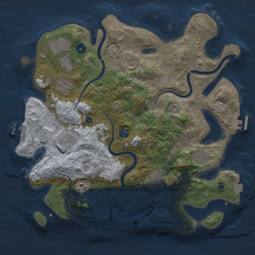 Rust Map: Procedural Map, Size: 3700, Seed: 364735583, 15 Monuments
