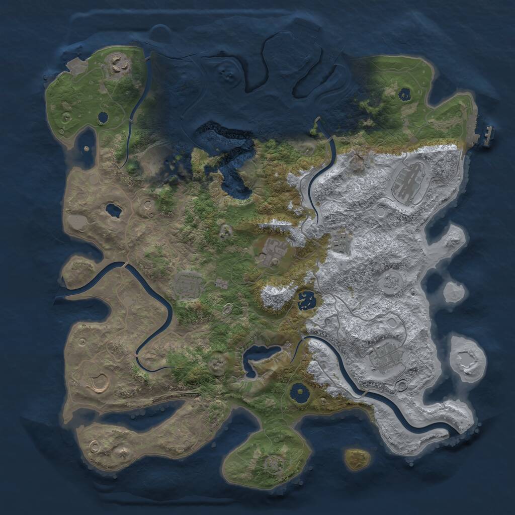 Rust Map: Procedural Map, Size: 4000, Seed: 428051376, 15 Monuments