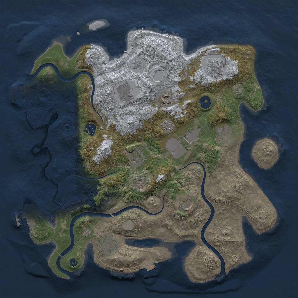 Rust Map: Procedural Map, Size: 3743, Seed: 204241283, 16 Monuments