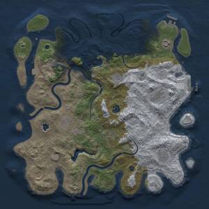Thumbnail Rust Map: Procedural Map, Size: 4000, Seed: 455727029, 15 Monuments