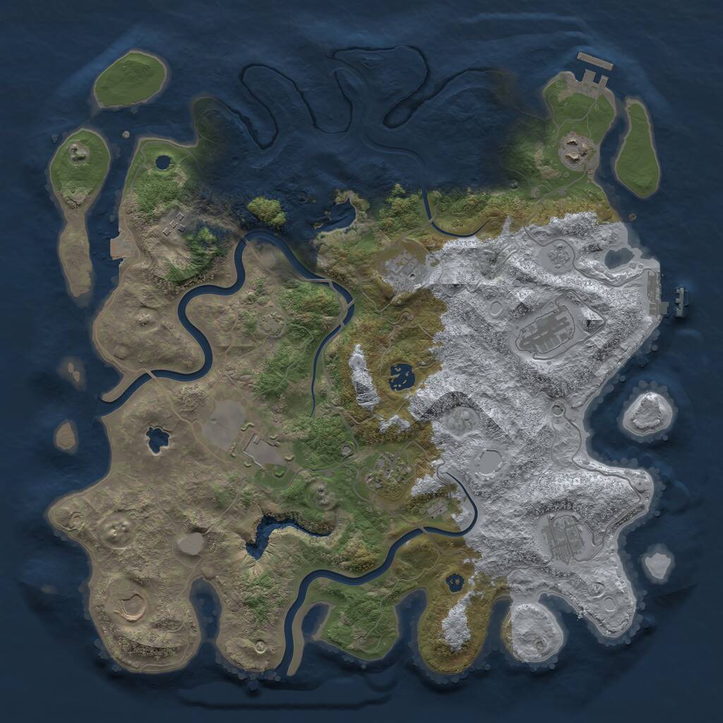 Rust Map: Procedural Map, Size: 4000, Seed: 455727029, 15 Monuments
