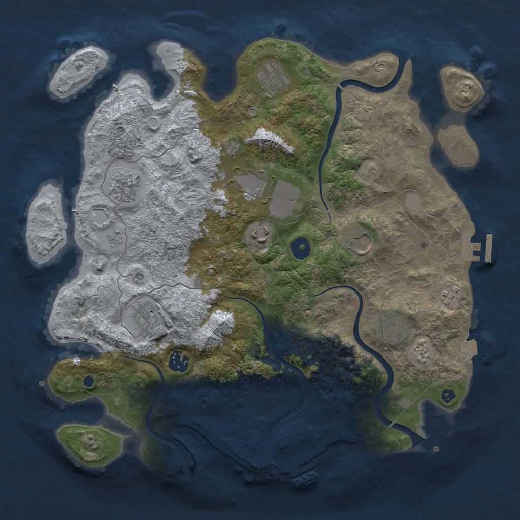Rust Map: Procedural Map, Size: 3750, Seed: 1535276203, 15 Monuments