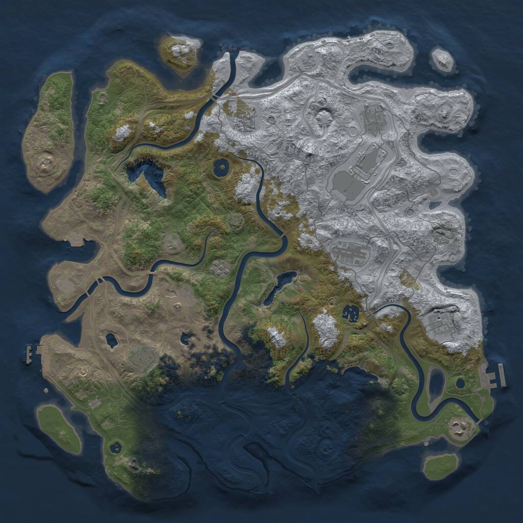 Rust Map: Procedural Map, Size: 4500, Seed: 1132583948, 16 Monuments