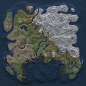 Thumbnail Rust Map: Procedural Map, Size: 4500, Seed: 1132583948, 16 Monuments