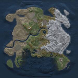 Thumbnail Rust Map: Procedural Map, Size: 3500, Seed: 599698770, 13 Monuments