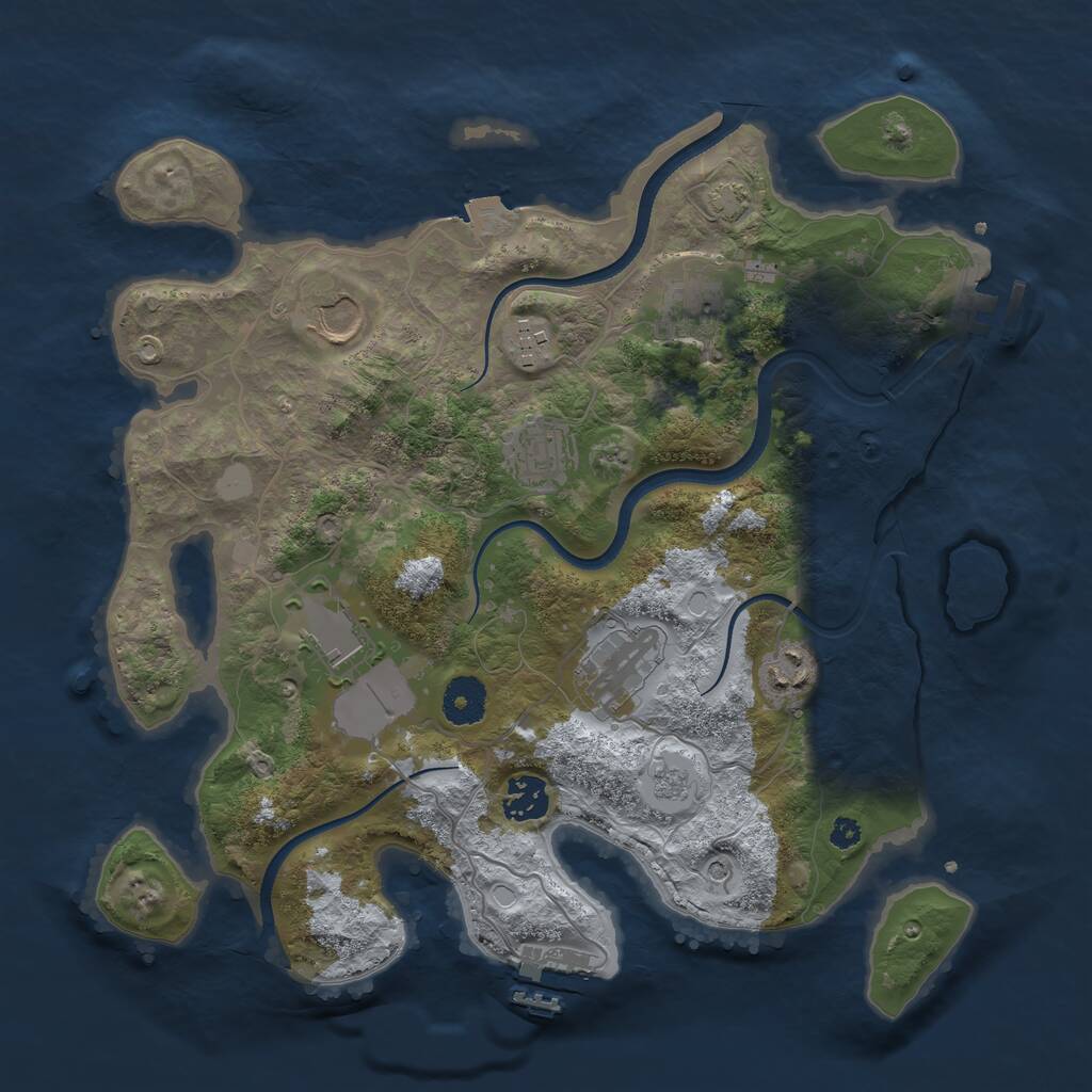 Rust Map: Procedural Map, Size: 3500, Seed: 985106914, 14 Monuments