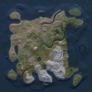 Thumbnail Rust Map: Procedural Map, Size: 3500, Seed: 985106914, 14 Monuments