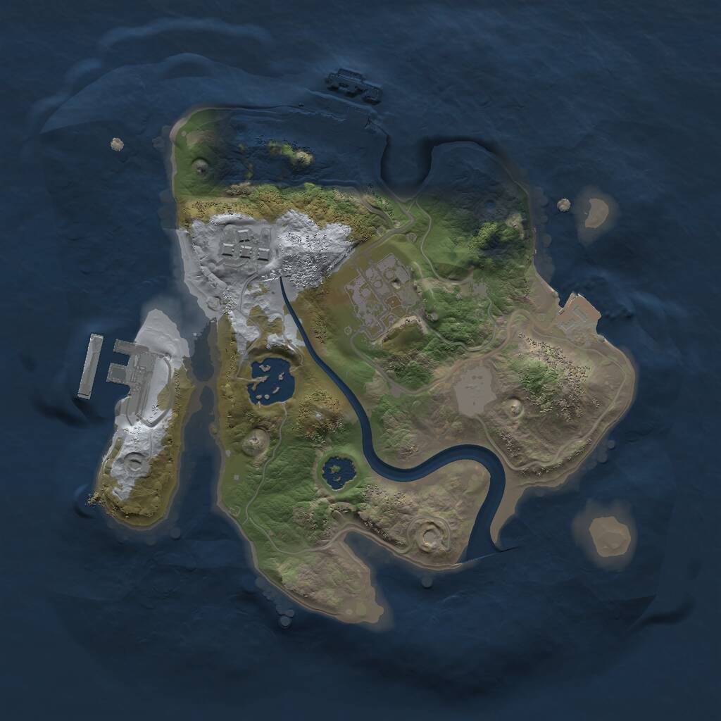 Rust Map: Procedural Map, Size: 2245, Seed: 1621659530, 6 Monuments