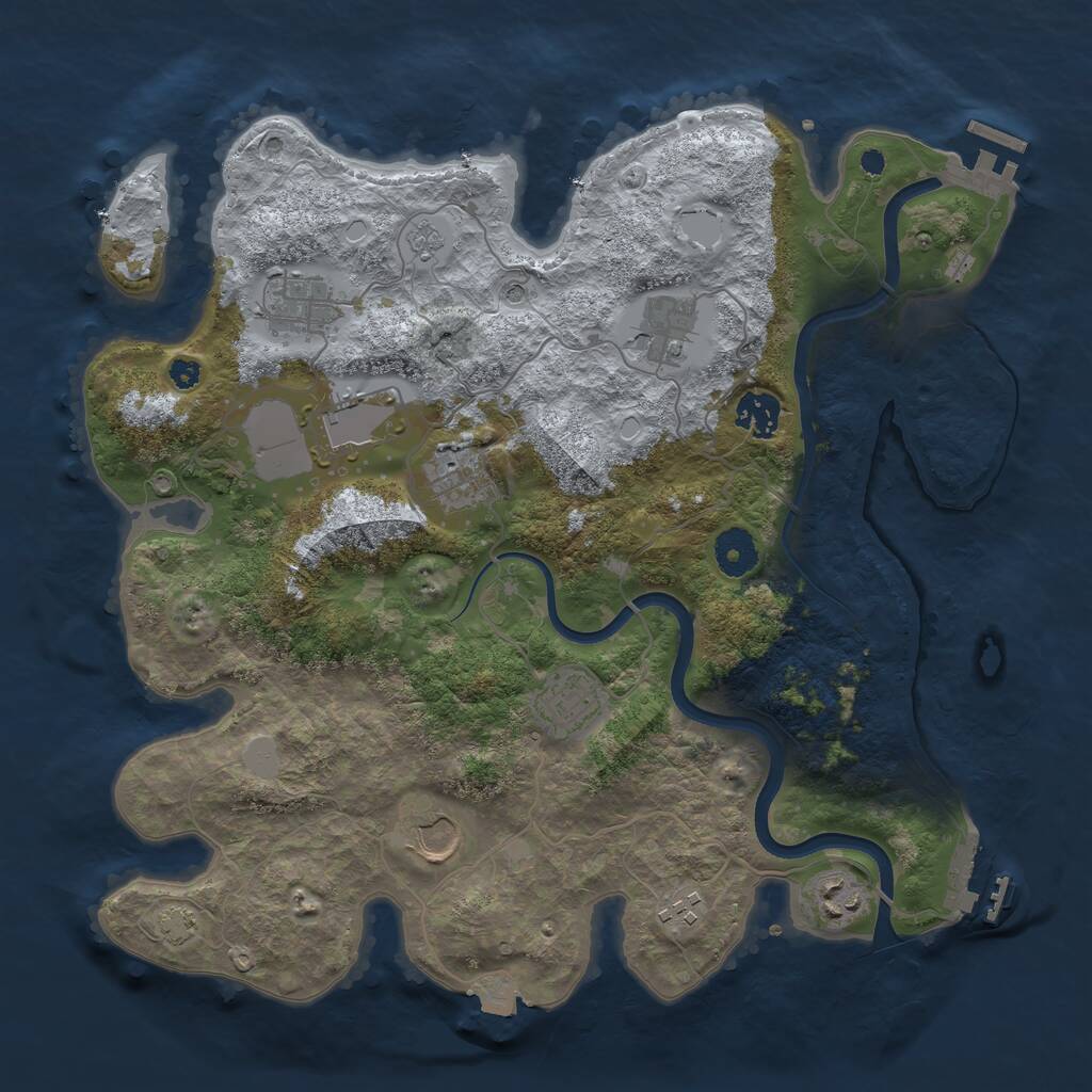 Rust Map: Procedural Map, Size: 3600, Seed: 352140587, 15 Monuments