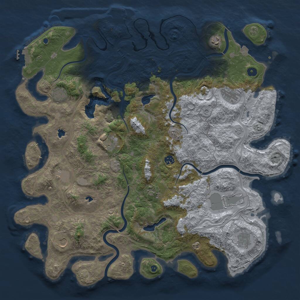 Rust Map: Procedural Map, Size: 4750, Seed: 2008321, 17 Monuments