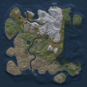 Thumbnail Rust Map: Procedural Map, Size: 3700, Seed: 299894027, 15 Monuments