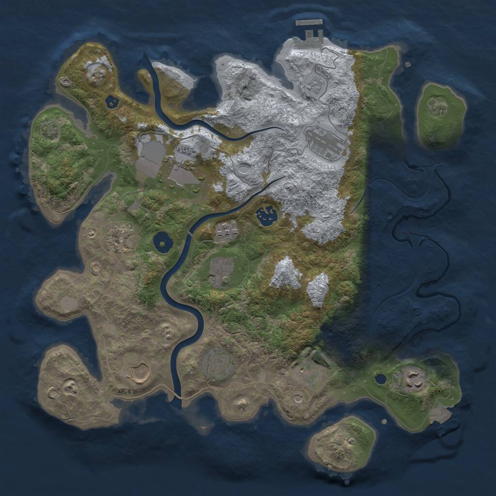 Rust Map: Procedural Map, Size: 3700, Seed: 299894027, 15 Monuments