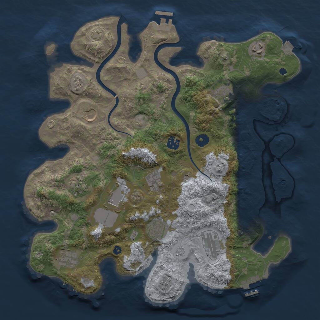 Rust Map: Procedural Map, Size: 3700, Seed: 1741308055, 17 Monuments
