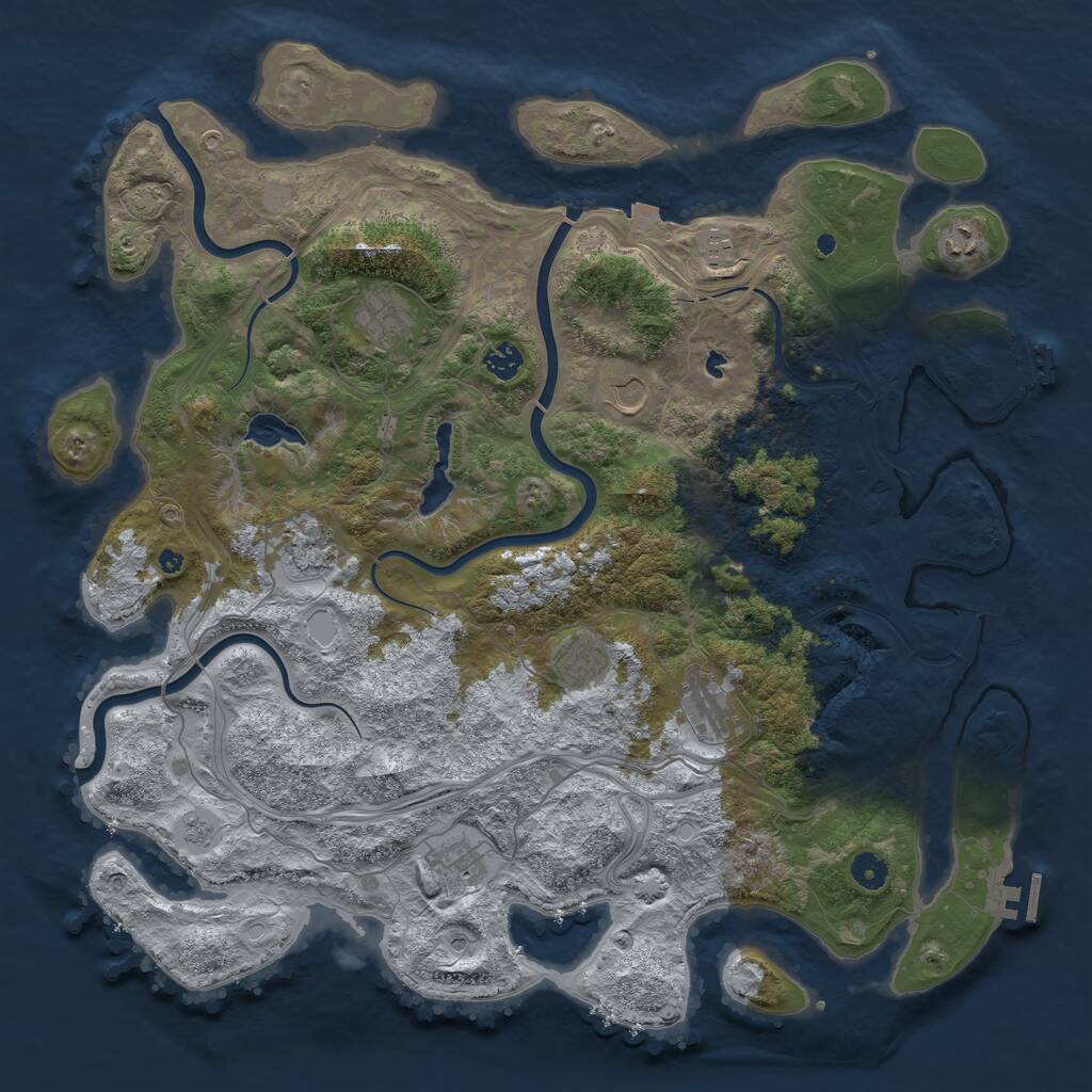 Rust Map: Procedural Map, Size: 4500, Seed: 1607202617, 15 Monuments