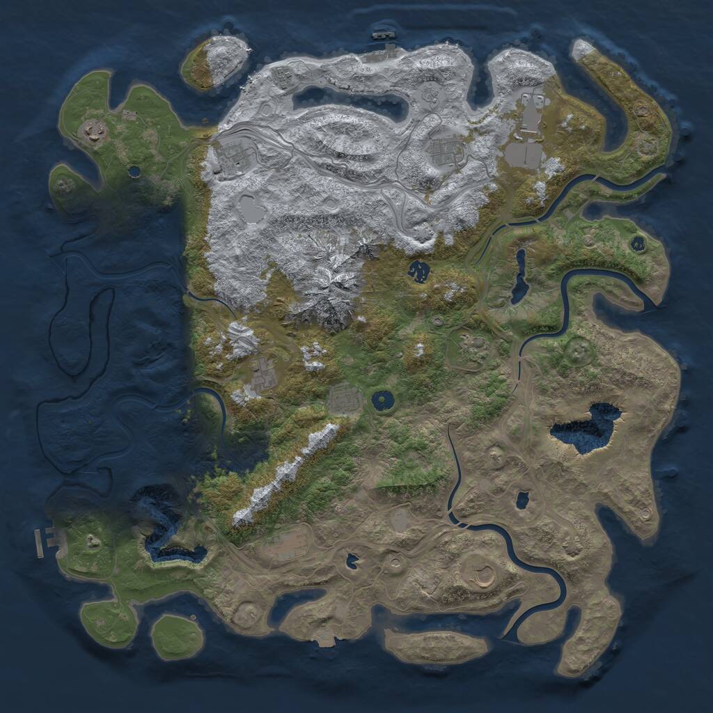 Rust Map: Procedural Map, Size: 5000, Seed: 31892251, 17 Monuments