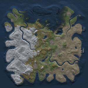 Thumbnail Rust Map: Procedural Map, Size: 4500, Seed: 199921633, 16 Monuments