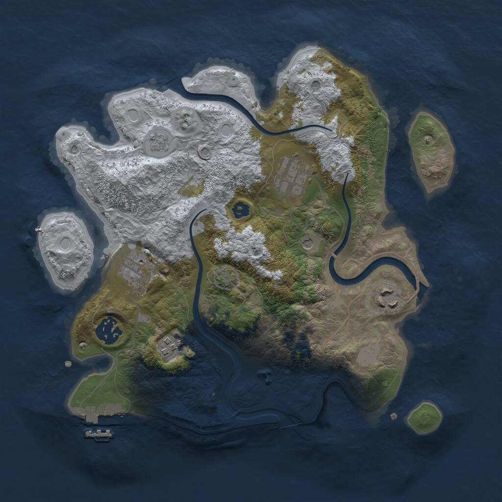 Rust Map: Procedural Map, Size: 3000, Seed: 559536435, 10 Monuments
