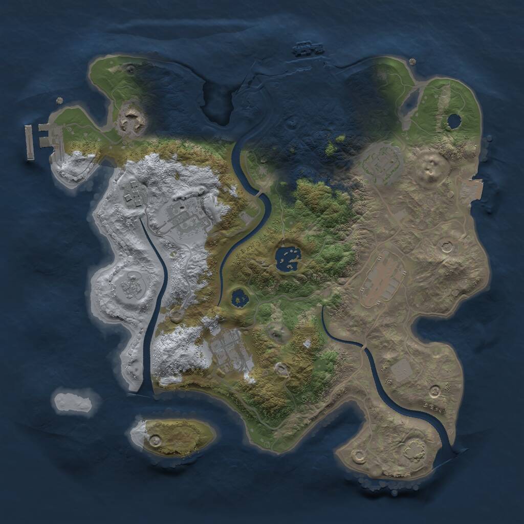 Rust Map: Procedural Map, Size: 3000, Seed: 66485, 13 Monuments