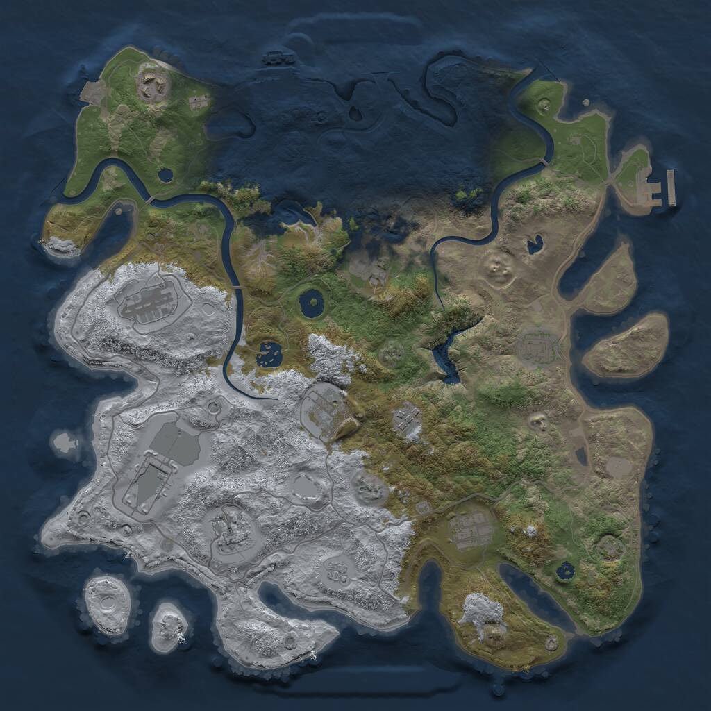 Rust Map: Procedural Map, Size: 4000, Seed: 82762, 16 Monuments