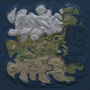 Thumbnail Rust Map: Procedural Map, Size: 4050, Seed: 887474644, 16 Monuments
