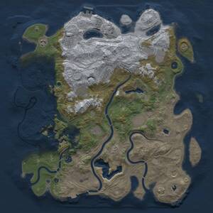 Thumbnail Rust Map: Procedural Map, Size: 4500, Seed: 1155028722, 17 Monuments