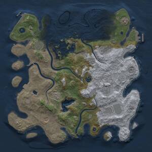 Thumbnail Rust Map: Procedural Map, Size: 4000, Seed: 2114577230, 14 Monuments